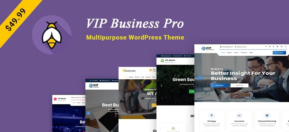 VIP Business Pro – A Multipurpose WordPress Theme for all Businesses