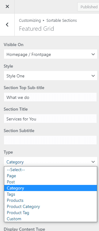 Section Types